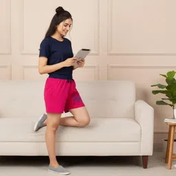 jocker Self Design Women Pink Boxer Shorts, Casual Shorts, Gym Shorts, Night Shorts, Regular Shorts, Sports Shorts image 4