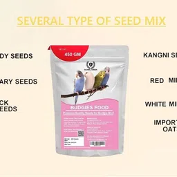 GLOBAL GREEN - All Life Stages Budgie Bird Food | Seed Mix for everyday feeding Nuts 0.45 kg Dry Adult, New Born, Senior, Young Bird Food image 3