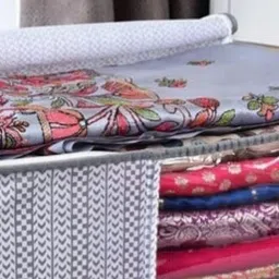 Aaliya Pack of 7 gray Wardrobe Saree Storage Bag with Transparent Window and Zip Poly-canvas Laundry Bag image 3