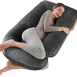 amcaton ultra soft j shaped pillow Polyester Fibre, Microfibre Solid Pregnancy Pillow Pack of 1-picture-24