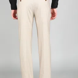 louis philippe Men Regular Fit Beige Polyester Trousers image 3