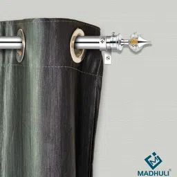 madhuli Silver Rod Rail Bracket, Curtain Knobs, Curtain Rods, Curtain Hooks Metal image 4