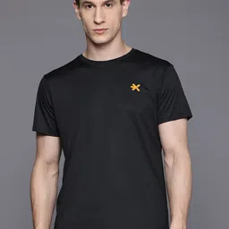 hrx by hrithik roshan Men Printed Round Neck Polyester Black T-Shirt image 3