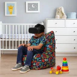 style homez Large CANVAS CLASSIC CHAIR, Cotton Floral Printed Bean Bag Chair With Bean Filling image 4