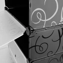 pyxbe 5-Door 5-Shelf Plastic Collapsible For Kids Clothes/Toy/Book, Space-Saving PP Collapsible Wardrobe image 3