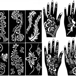mehendiaura Mehandi AURA Stencil For Female hands bridal, Mehendi Design Sticker Stencil MEHENDI AURA - F34 Herbal, Natural Stencil-picture-42