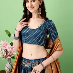 jivuba Self Design Semi Stitched Lehenga Choli image 4