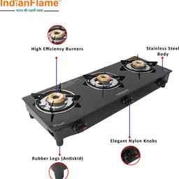 indianflame Glass Manual Gas Stove image 3