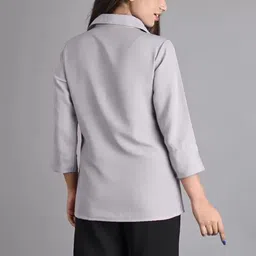 gm sara Women Regular Fit Solid Spread Collar Casual Shirt image 2