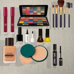 yim~mi Full Makeup Kit for Perfect Look – Foundation, Lipsticks, Eyeliner, and Brushes-picture-18