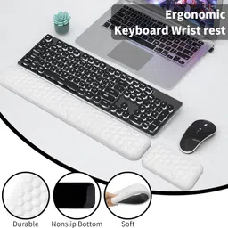 SHOPONIL Memory Foam Wrist Rest for Mouse,Ergonomic Memory Foam Wrist Cushion Support Pad Memory Foam, PU Leather Mouse Wrist Rest image 3