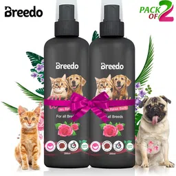 breedo (Pack of 2) Rose DryBath Shampoo Spray Waterless Shampoo Conditioning Allergy Relief, Conditioning, Anti-fungal, Anti-microbial, Anti-itching, Anti-dandruff Rose Conditioning Waterless Shampoo (400 ML) Dogs & Puppy Dry/Waterless Dog Shampoo image 1