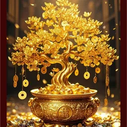 droptopdecor Vastu money tree Religious Frame-picture-27