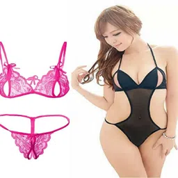 newba Self Design Women Bikini Pink, Black Swimsuit-picture-24