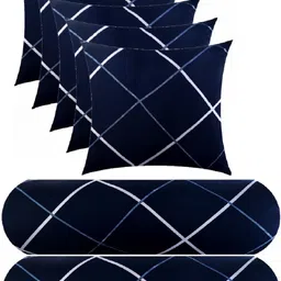 swikon star Microfibre Bolster Pack of 7 Geometric 5 Cushion 2 bolster-picture-29