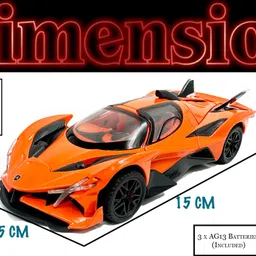 joy junction 1:32 Scale Apolo Diecast Pull Back Toy car with Openable Doors, Light & Sound image 4