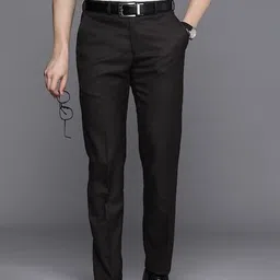 raymond Men Slim Fit Brown Polyester Trousers-picture-27