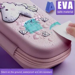 mr. auen Magical Unicorn 3D EVA Pencil Pouch Zipper Pencil Case for Boys & Girls Unicorn Art EVA Pencil Box image 4