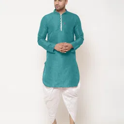 b ben Men Pure Silk Kurta Dhoti Pant Set-picture-14