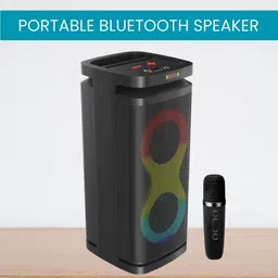 GUGGU A1 Bluetooth (PORTABLE PARTY SPEAKER) Wireless With Karaoke Mic & RGB LightsH86 40 W Bluetooth Tower Speaker-picture-38