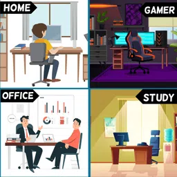 clickzone Mouse Pad For laptop, ( Pack of 2 )PC, Gaming, Tablet, Non-slip Base Non Slip Base Mousepad image 5