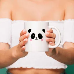 soulfox Cute Baby Panda Printed Coffee-White Funny,325ml Tea Cup Gift for Kids, Brother Ceramic Coffee Mug image 3