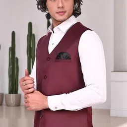atly Solid Men Waistcoat image 3