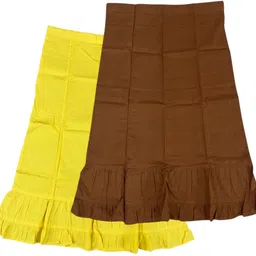 Belizzi Paridhan Lime & Otter Brown Combo Pure Cotton Petticoat-picture-44