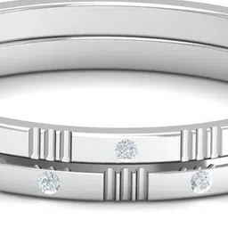 KUBERBOX Destin 18KT White Gold Couple Band Diamond-Studded Ring - 2.46 gm image 2