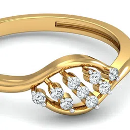 KUBERBOX Nishdih 18KT Gold Diamond Studded Ring-2.0gm image 5