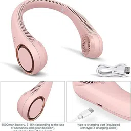Radhe Neck Fan Bladeless Speeds Battery Operated Personal NF87 Neck Fan Bladeless Usb Cooler 14 USB Fan-picture-17