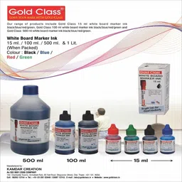 goldclass Combo Pack of White Board Marker Ink 100ML Easily refillable Setof 2(Black Blue) 100 ml Marker Refill image 2