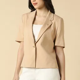 allen solly Women Solid Single Breasted Formal Blazer image 4