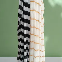 roundx Acrylic Printed White, Yellow Women Dupatta image 4