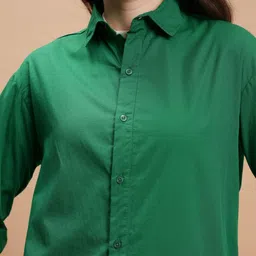 tokyo talkies Women Regular Fit Solid Spread Collar Casual Shirt image 4