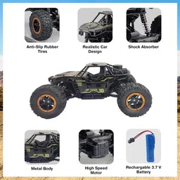 fizz Remote Control Metal Car for Kids with Mist Smoke Monster Truck rock crawler_FJ7 image 2