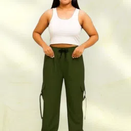 epicdesigns Women Comfort Fit Green Pure Cotton Trousers-picture-35