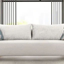 casacraft from pepperfry New Jersey Fabric 4 Seater Sofa in Ivory Colour image 1