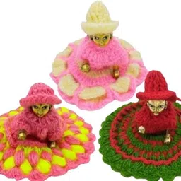 tilak shringar set of 3 laddu gopal g winter special woolen dress/cap/size3to4/random color Dress image 2