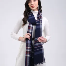 monte carlo Solid Wool Blend Women Blue Stole-picture-40