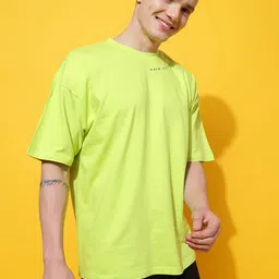 Belliskey Typography Printed Drop Shouder Sleeves Oversized Cotton T-shirt image 4