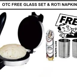 otc Free 2 Pcs Steel Glass || Non Stick Electric 1 Year Warranty IO-230 Roti and Khakra Maker-picture-12