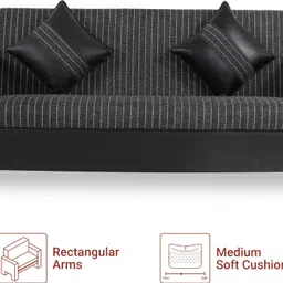 flipkart perfect homes Crete Leatherette and Fabric 3 + 1 + 1 Sofa Set image 4