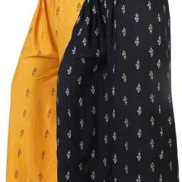 big hub Pack of 2 Women Regular Fit Yellow, Black Lycra Blend Trousers-picture-13