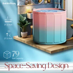 bathremedy Adult Bath Tub for Bathroom Foldable Inflatable SPA Tub with Drainage Hole | Thickened Insulated Ice Bath Tub | Portable Bathtub for Home Free-standing Bathtub image 3