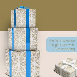 kosy Golden Print Gift Wrapping Paper Sheet | 75*50cm Pack of 10 Pcs | Best for Birthday, Home Decor & Gifts Packing. Paper Gift Wrapper image 4