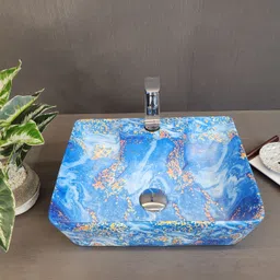 inlet Table Top Premium Designer Ceramic Wash Basin (16*12*5)(M81) Wall Hung Basin image 2