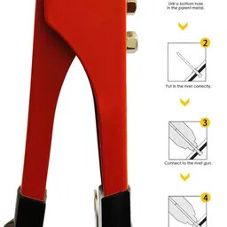 inditrust Hand operating Professional Orange Riveter gun and 5 type 50pcs rivets Glove Heavy Duty Fast Hitting Rivet Gun image 5