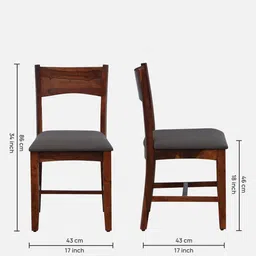 woodsworth from pepperfry Biscay Sheesham Wood 4 Seater Dining Set in Scratch Resistant Honey Oak Finish image 4