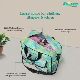 bumpers Tropical Leaf Multifunctional Maternity Waterproof Bag For Mothers & Baby,Travel Diaper Bag image 3